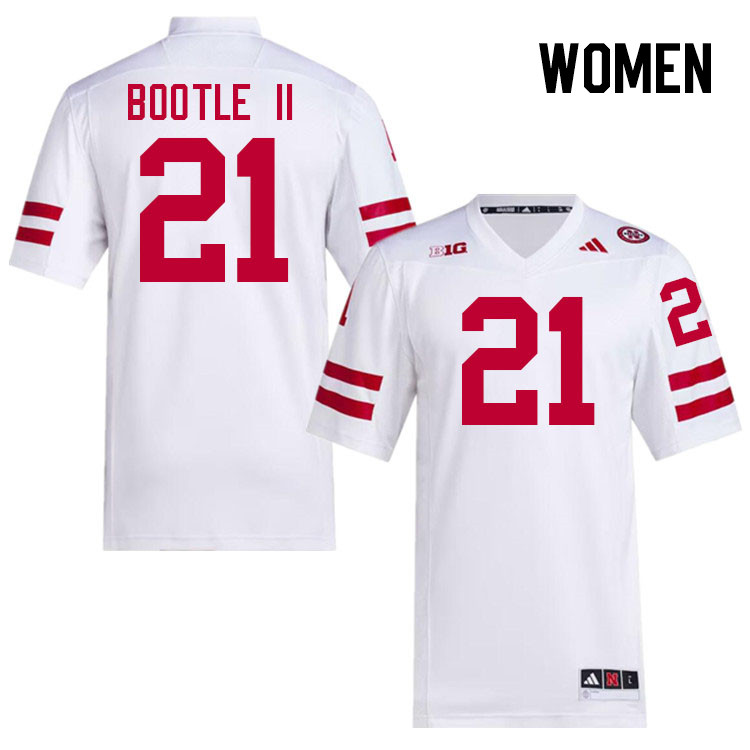 Women #21 Dwight Bootle II Nebraska Cornhuskers College Football Jerseys Stitched Sale-White